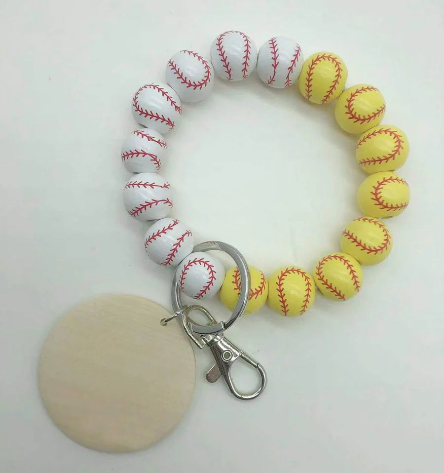 Baseball AND softball - keychain bracelet