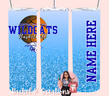 Load image into Gallery viewer, Central Mountain basketball glittery tumbler
