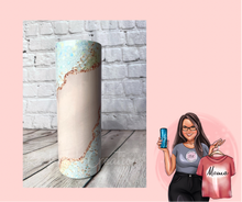 Load image into Gallery viewer, Rose Glitter Marbled Tumbler
