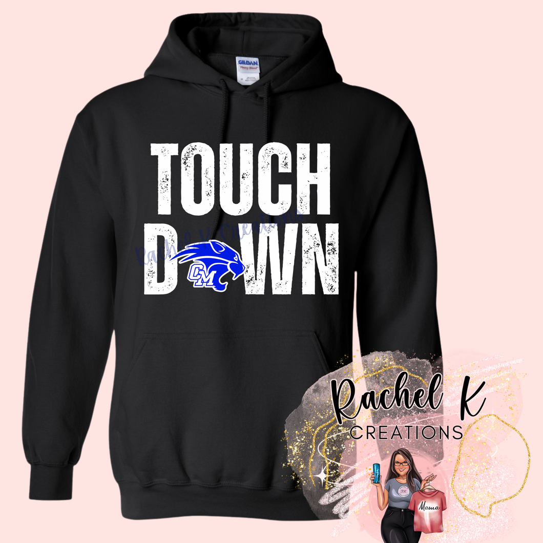 Touchdown White Print w/ Blue Logo- Wildcats