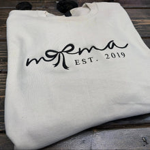 Load image into Gallery viewer, Embroidered MAMA crewneck - script font with bow
