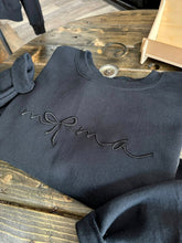 Load image into Gallery viewer, Embroidered MAMA crewneck - script font with bow

