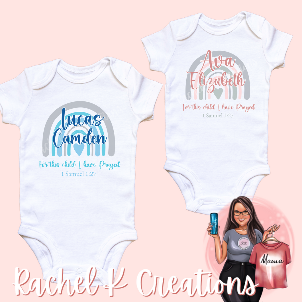 Customizable boho rainbow baby onesie