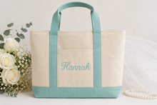 Load image into Gallery viewer, Embroidered Wedding Day Mini Totes

