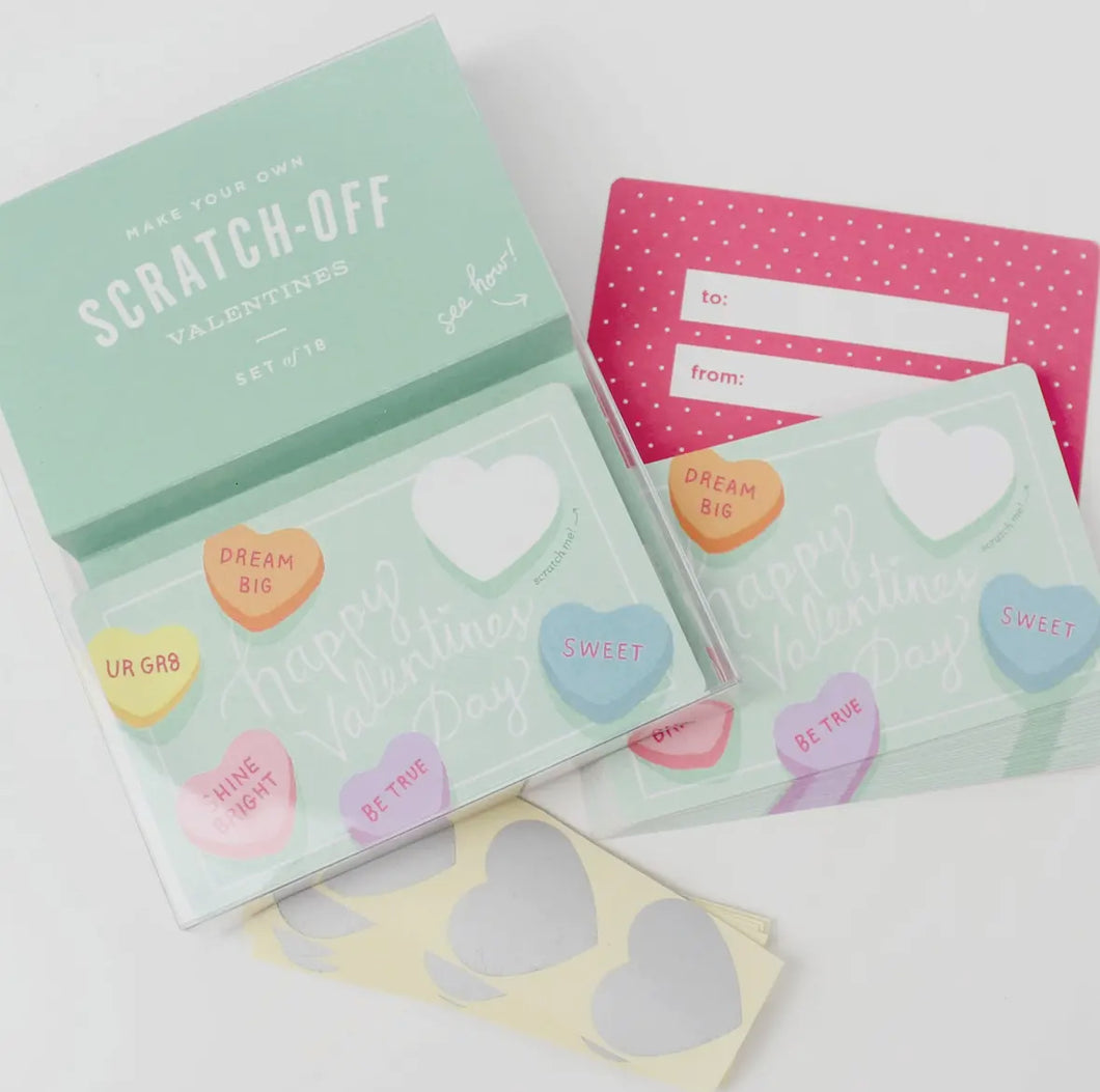 DIY Scratch off Valentine - Candy hearts