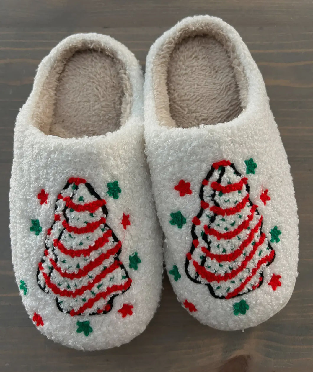 Christmas Tree Cake slippers