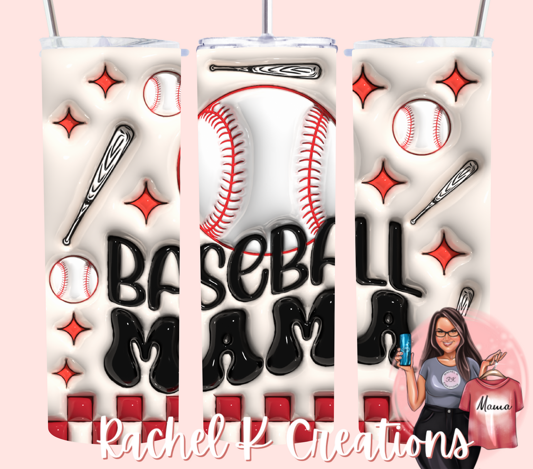 Baseball Mama - Puff 3D effect