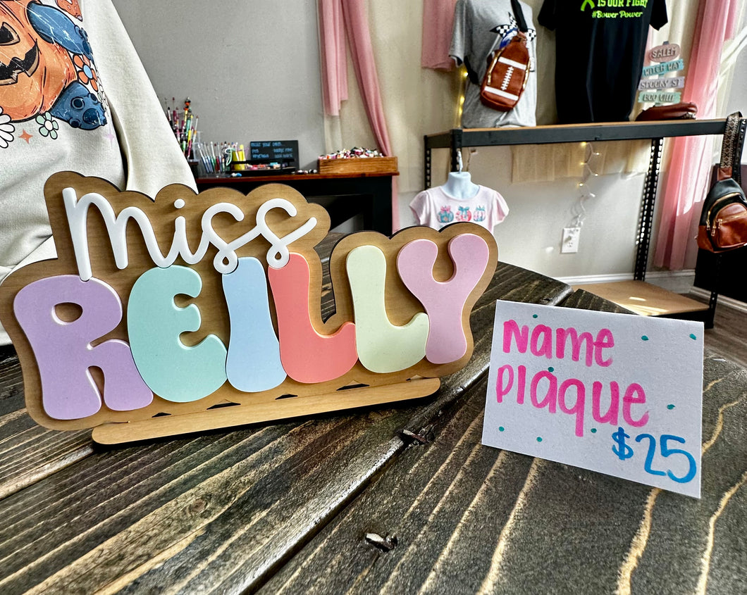 Teacher Name Plaque