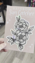 Load and play video in Gallery viewer, Sun catcher - black outline floral
