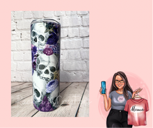 Load image into Gallery viewer, Floral Skull tumbler
