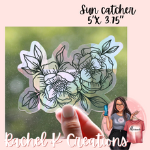 Load image into Gallery viewer, Sun catcher - black outline floral
